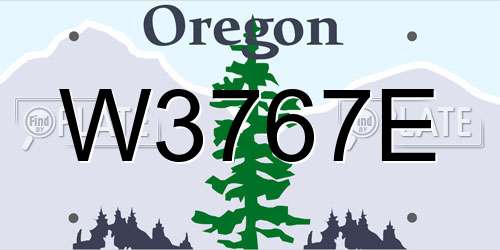 W3767E Oregon License Plate