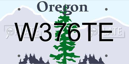 W376TE Oregon License Plate