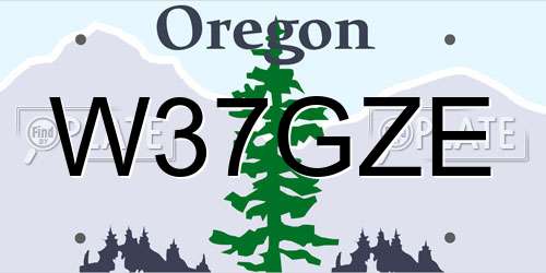 W37GZE Oregon License Plate
