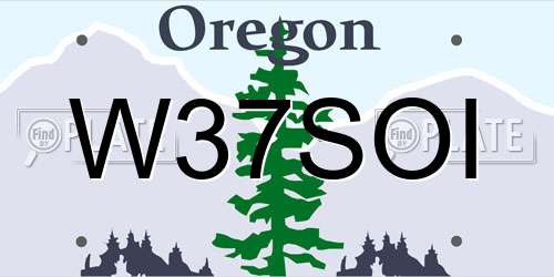 W37SOI Oregon License Plate