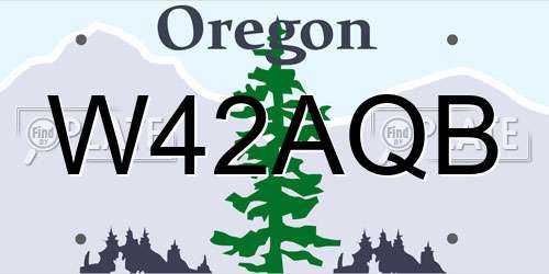 W42AQB Oregon License Plate