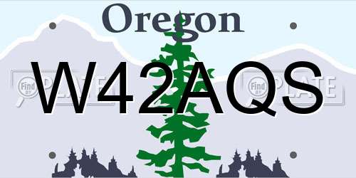 W42AQS Oregon License Plate