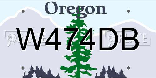 W474DB Oregon License Plate