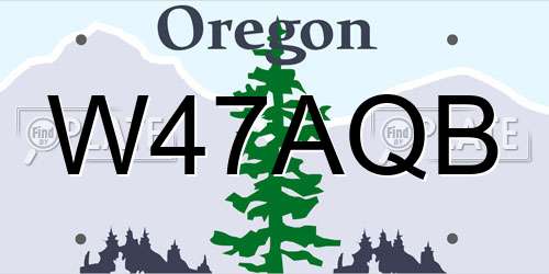 W47AQB Oregon License Plate
