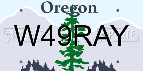 W49RAY Oregon License Plate