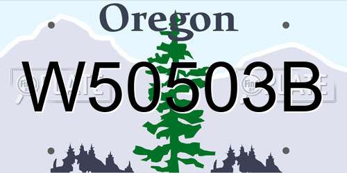 W50503B Oregon License Plate