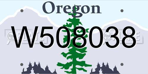 W508038 Oregon License Plate