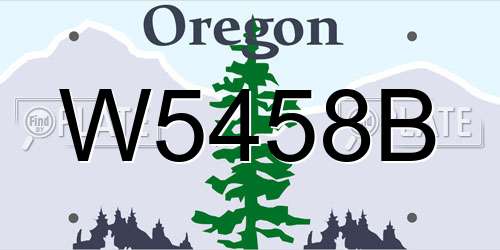 W5458B Oregon License Plate