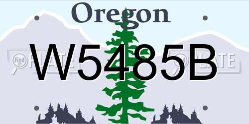 W5485B Oregon License Plate
