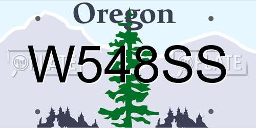 W548SS Oregon License Plate
