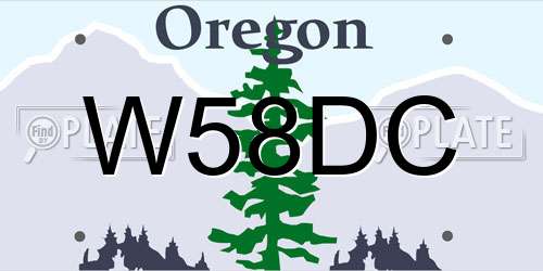 W58DC Oregon License Plate