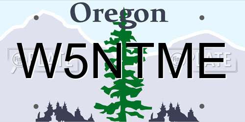 W5NTME Oregon License Plate