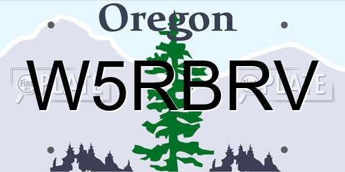 W5RBRV Oregon License Plate