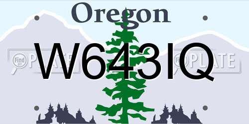 W643IQ Oregon License Plate