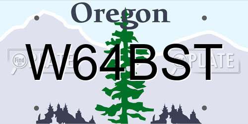 W64BST Oregon License Plate