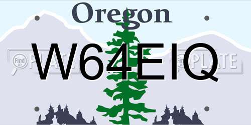 W64EIQ Oregon License Plate
