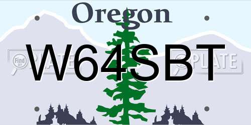 W64SBT Oregon License Plate