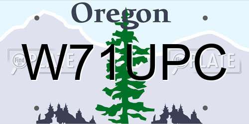W71UPC Oregon License Plate