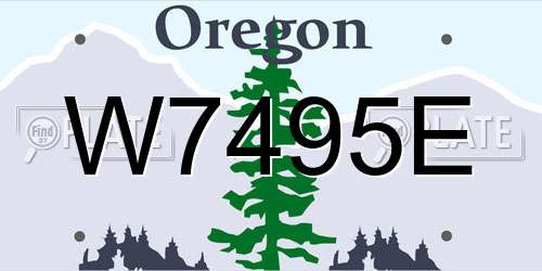 W7495E Oregon License Plate