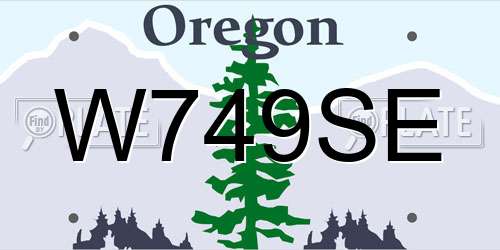 W749SE Oregon License Plate