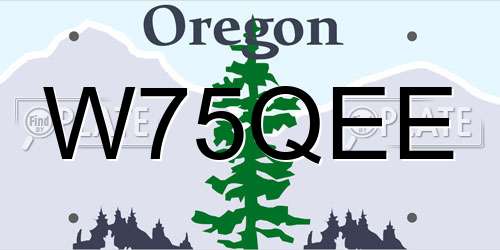 W75QEE Oregon License Plate
