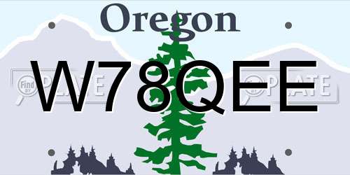 W78QEE Oregon License Plate