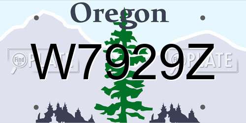 W7929Z Oregon License Plate