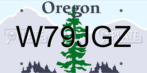 W79JGZ Oregon License Plate