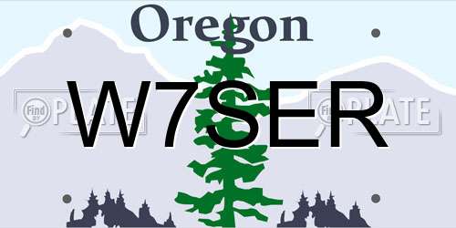 W7SER Oregon License Plate