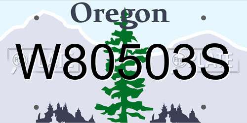 W80503S Oregon License Plate