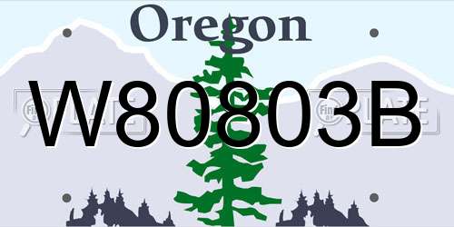 W80803B Oregon License Plate