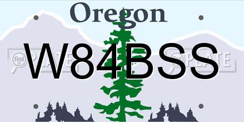 W84BSS Oregon License Plate