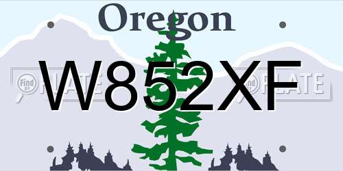 W852XF Oregon License Plate
