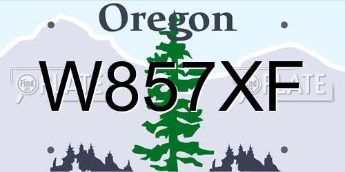 W857XF Oregon License Plate