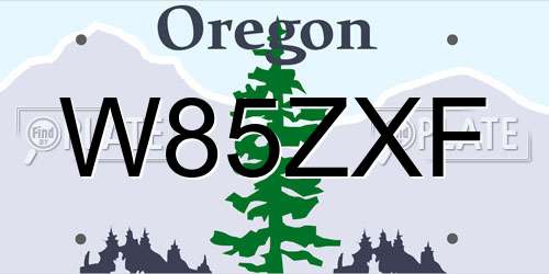 W85ZXF Oregon License Plate