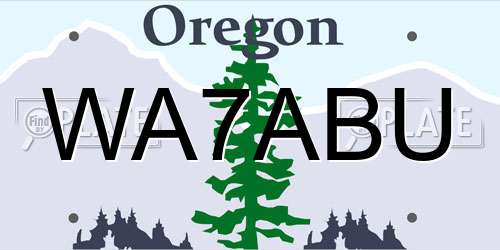 WA7ABU Oregon License Plate