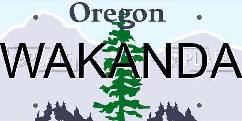 WAKANDA Oregon License Plate