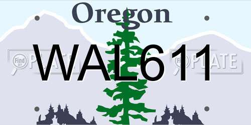 WAL611 Oregon License Plate