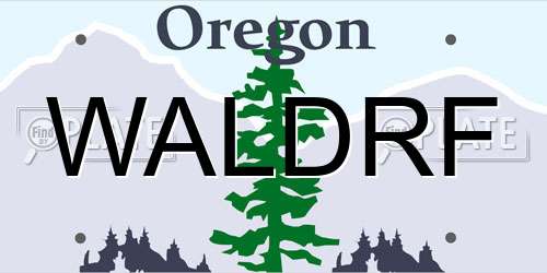 WALDRF Oregon License Plate