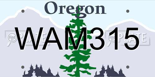 WAM315 Oregon License Plate
