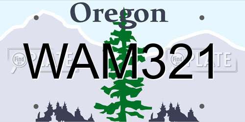 WAM321 Oregon License Plate