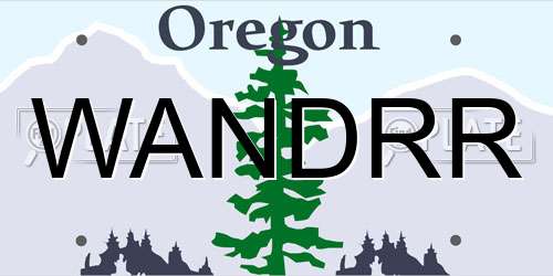 WANDRR Oregon License Plate