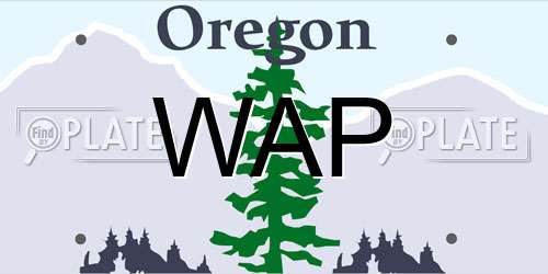 WAP Oregon License Plate