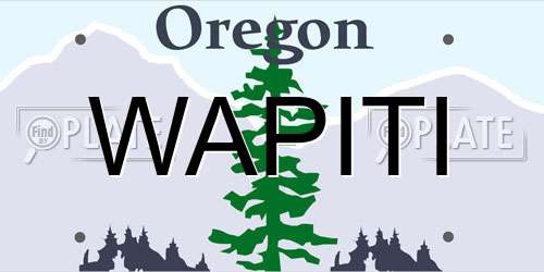 WAPITI Oregon License Plate
