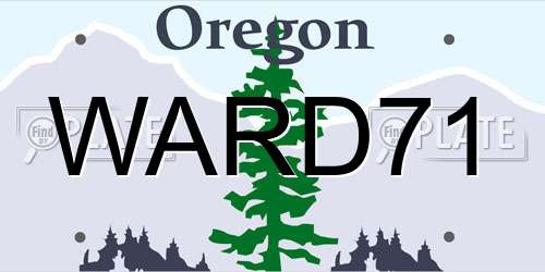 WARD71 Oregon License Plate