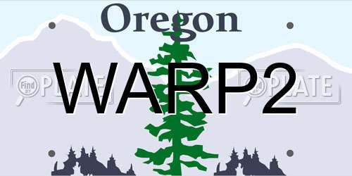 WARP2 Oregon License Plate