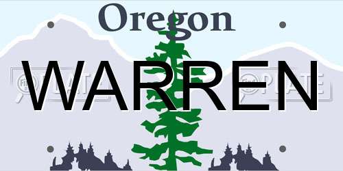 WARREN Oregon License Plate