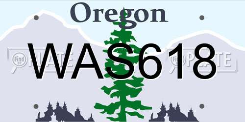 WAS618 Oregon License Plate