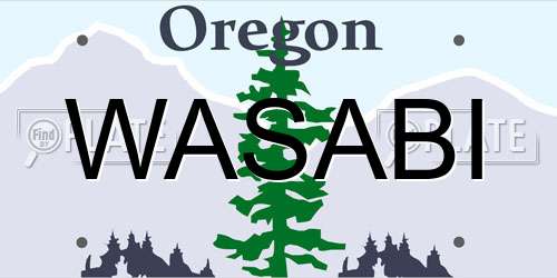 WASABI Oregon License Plate