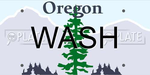 WASH Oregon License Plate